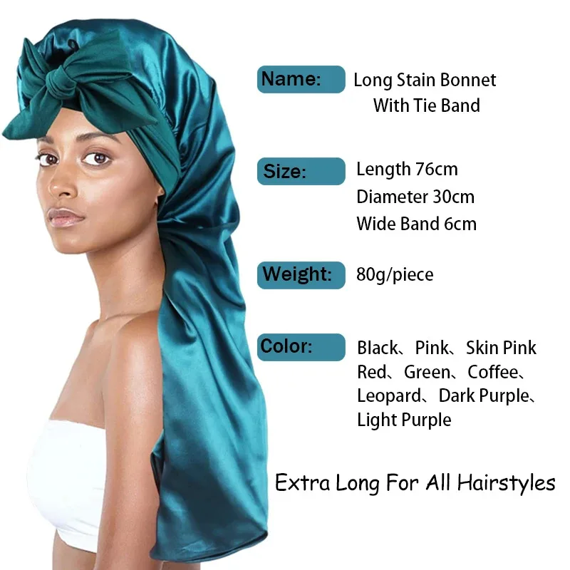 Extra Large Satin Silk Hair Bonnet for Sleeping & Box Braids - Image 2