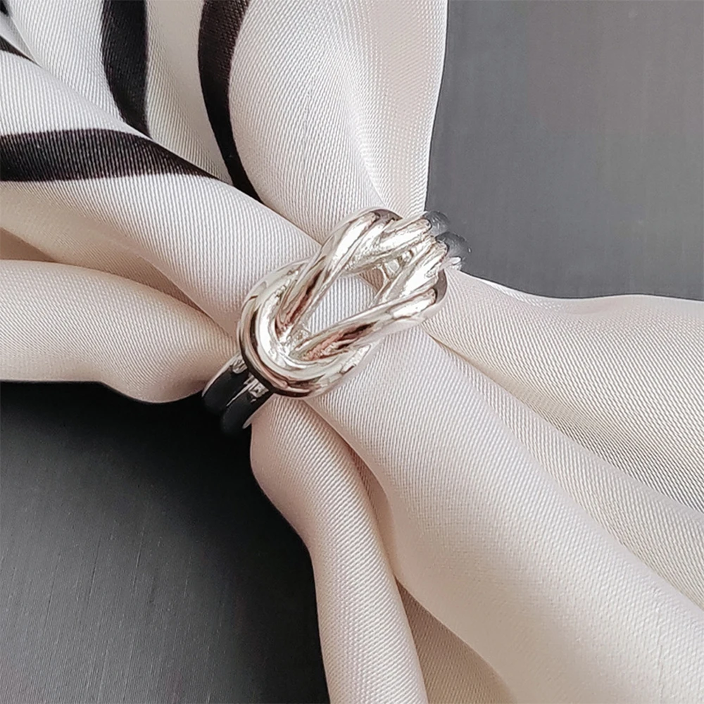 Minimalist Knot Scarf Ring - Image 4