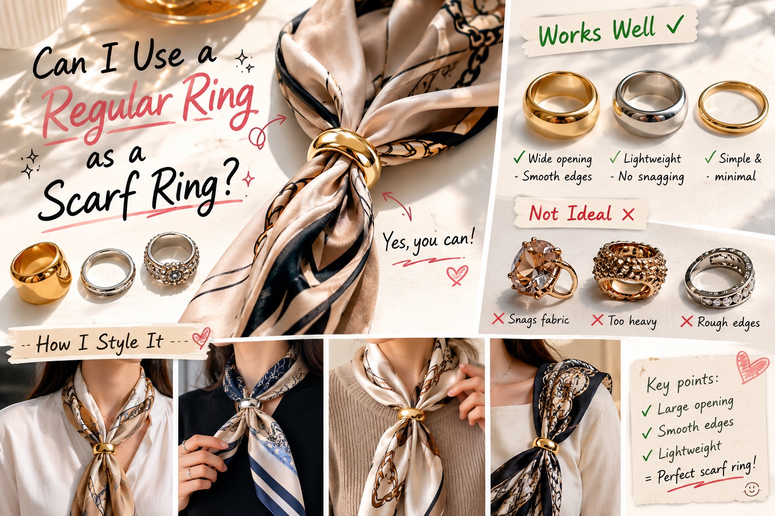 Can I use a regular ring as a scarf ring